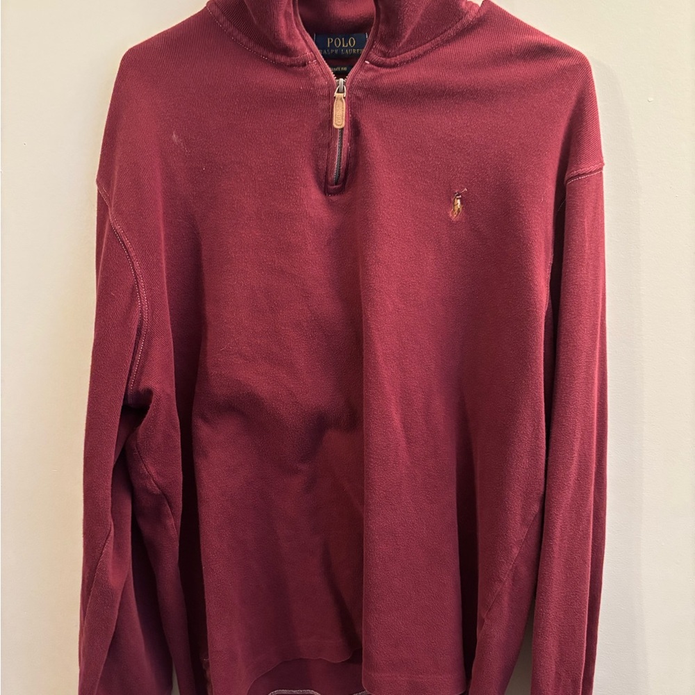 Polo by Ralph Lauren Red Zip Up Sweater